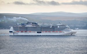 MSC Cruiseship Heading South Down the Clyde
